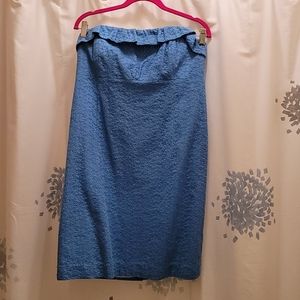 Lilly Pulitzer Blue Strapless Eyelet Dress